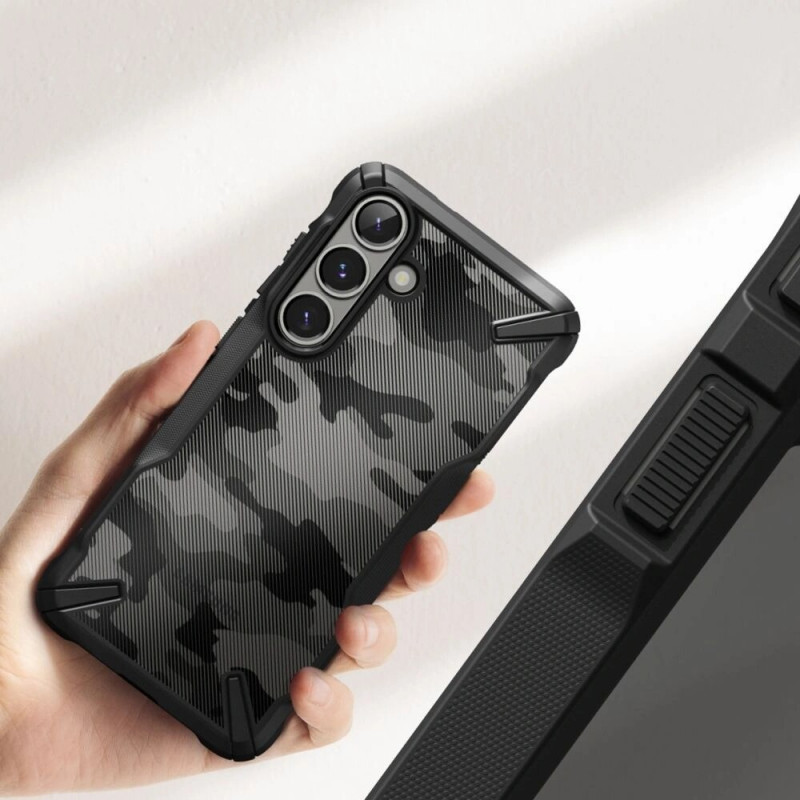 Funda Ringke Fusion-X para Samsung Galaxy S25+, negro camuflaje