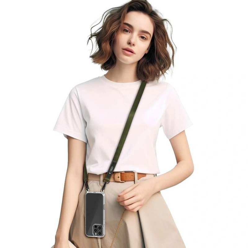 Colgante para teléfono Tech-Protect C6S Rope Crossbody 2 en 1, Cargo Khaki (oliva)