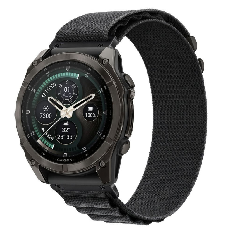 Correa de reloj Tech-Protect Nylon Pro THP6035 para Garmin Fenix 5X / 5X Plus / 6X / 6X Pro / 7X / 8 / 8 Pro / 9 / 9 Pro (51 mm), negra