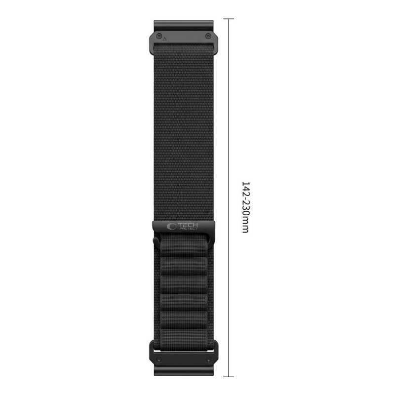 Correa de reloj Tech-Protect Nylon Pro THP6035 para Garmin Fenix 5X / 5X Plus / 6X / 6X Pro / 7X / 8 / 8 Pro / 9 / 9 Pro (51 mm), negra