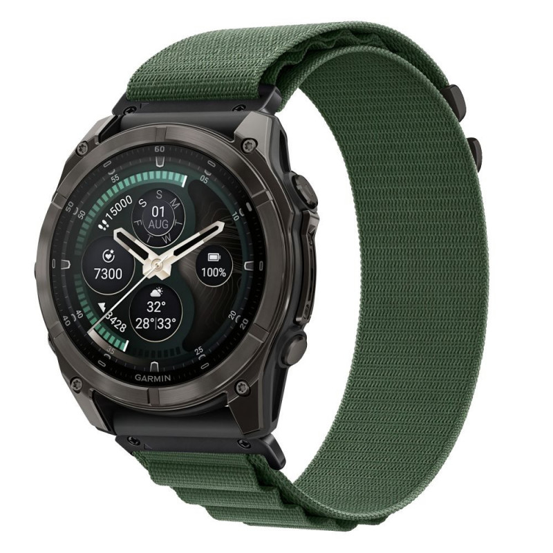Correa de reloj Tech-Protect Nylon Pro THP6036 para Garmin Fenix 5X / 5X Plus / 6X / 6X Pro / 7X / 8 / 8 Pro / 9 / 9 Pro (51 mm), verde militar