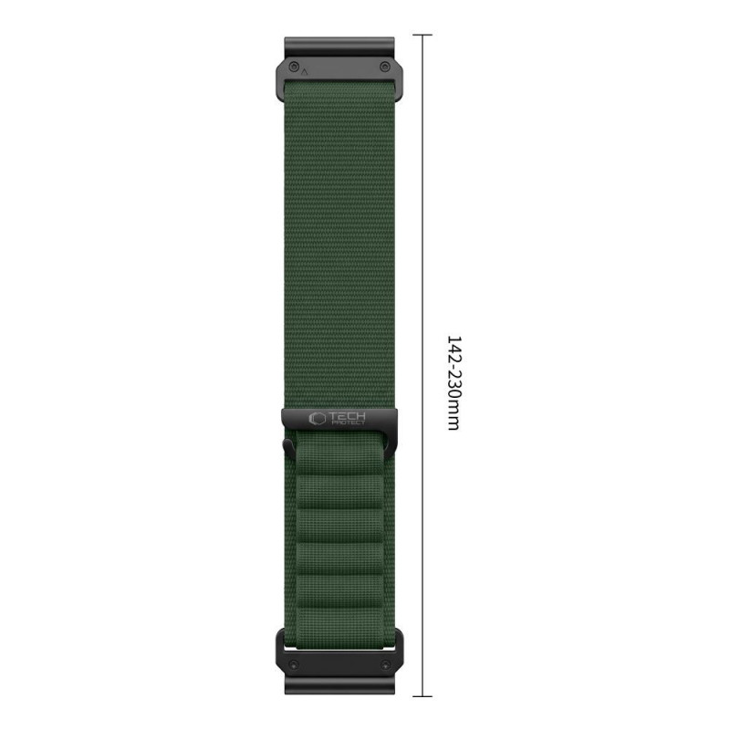 Correa de reloj Tech-Protect Nylon Pro THP6036 para Garmin Fenix 5X / 5X Plus / 6X / 6X Pro / 7X / 8 / 8 Pro / 9 / 9 Pro (51 mm), verde militar