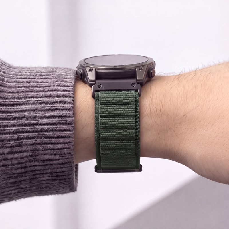 Correa de reloj Tech-Protect Nylon Pro THP6036 para Garmin Fenix 5X / 5X Plus / 6X / 6X Pro / 7X / 8 / 8 Pro / 9 / 9 Pro (51 mm), verde militar