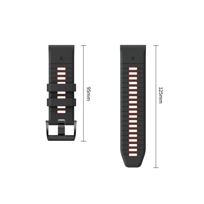 Correa para reloj Tech-Protect Iconband Pro para Garmin Fenix 5X / 5X Plus / 6X / 6X Pro / 7X / 8 / 8 Pro / 9 / 9 Pro (47 mm), negra / roja