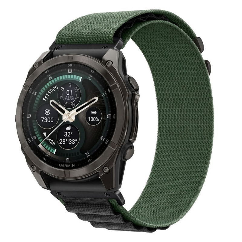 Correa para reloj Tech-Protect Nylon Pro THP6034 para Garmin Fenix 5X / 5X Plus / 6X / 6X Pro / 7X / 8 / 8 Pro / 9 / 9 Pro (51 mm), verde / negro