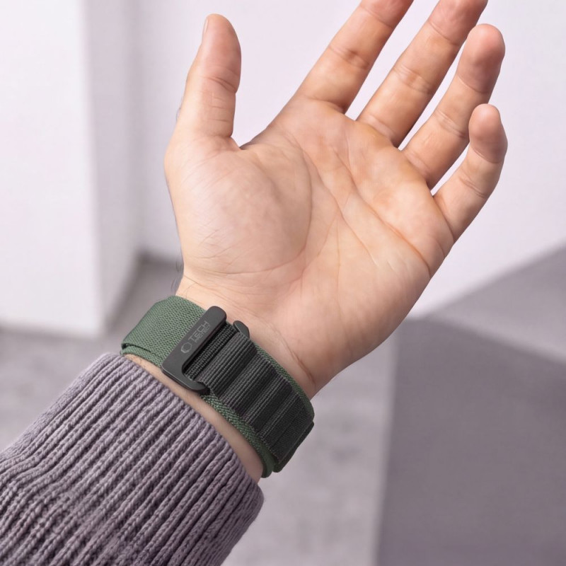 Correa para reloj Tech-Protect Nylon Pro THP6034 para Garmin Fenix 5X / 5X Plus / 6X / 6X Pro / 7X / 8 / 8 Pro / 9 / 9 Pro (51 mm), verde / negro