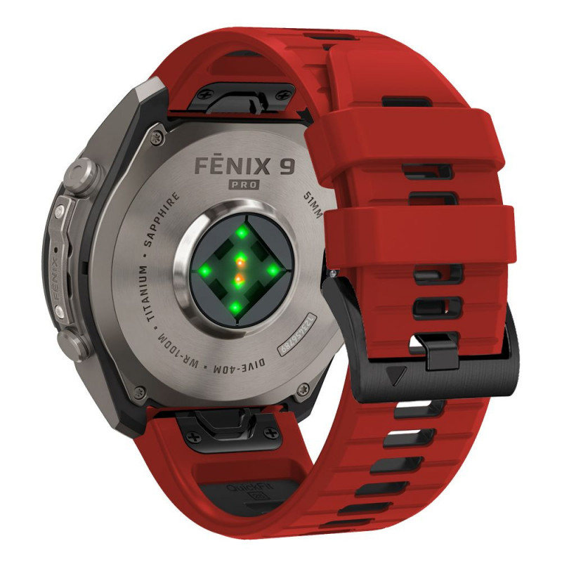 Correa de reloj Tech-Protect Iconband Pro THP6050 para Garmin Fenix 5X / 5X Plus / 6X / 6X Pro / 7X / 8 / 8 Pro / 9 / 9 Pro (47 mm), roja / negra