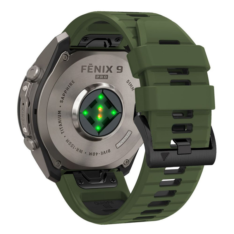 Correa para reloj Tech-Protect Iconband Pro THP6041 para Garmin Fenix 5X / 5X Plus / 6X / 6X Pro / 7X / 8 / 8 Pro / 9 / 9 Pro (51 mm), verde / negro