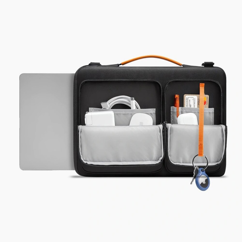 Funda para portátil Tech-Protect Defender Bag THP4355 13-14", negro/naranja