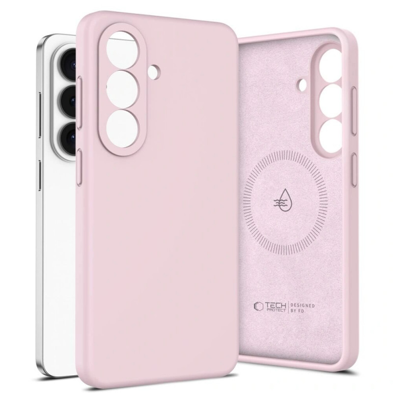 Funda Tech-Protect Silicone MagSafe para Samsung Galaxy S26+, rosa perla