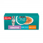 Comida para gatos sensibles Purina ONE, pollo y zanahoria, 60 x 85 g