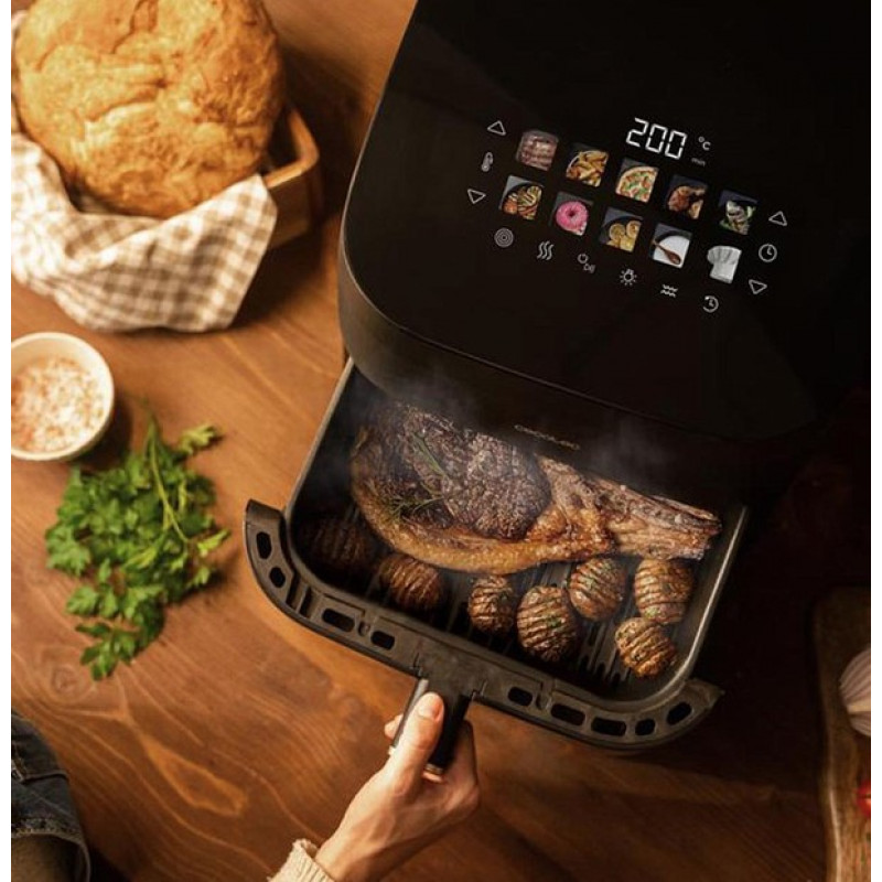 Freidora de aire Cecotec Cecofry&Grill Smokin' 8500, 8,5 L, 2200 W, negra