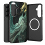 Funda Tech-Protect Lamano MagSafe para Samsung Galaxy S26, negra y verde
