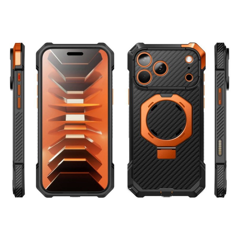 Funda Supcase UB Grip Mag MagSafe Aramid para Apple iPhone 17 Pro Max / 18 Pro Max, negro/naranja