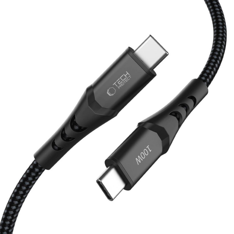 Cable USB-C / USB-C Tech-Protect UB11T Ultraboost, PD 100W, 200 cm, negro