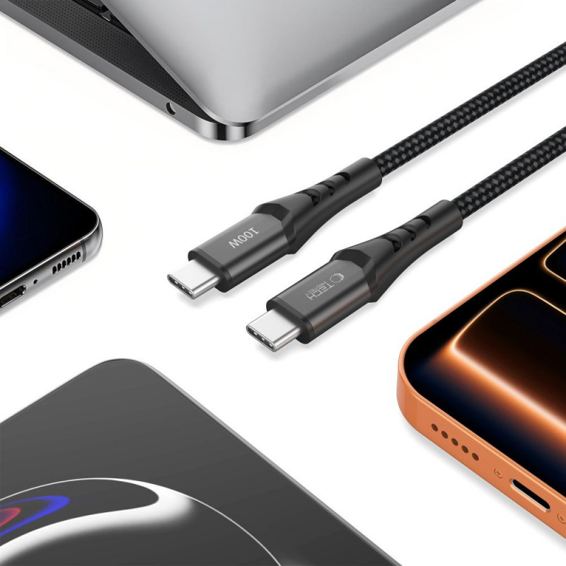 Cable USB-C / USB-C Tech-Protect UB11T Ultraboost, PD 100W, 200 cm, negro