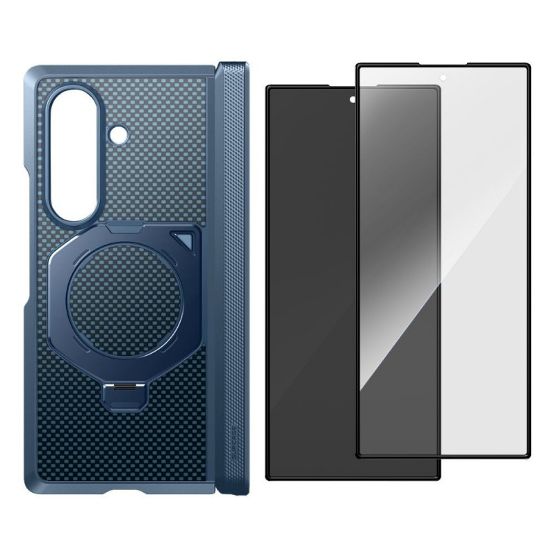 Funda Supcase UB Aero MagSafe para Samsung Galaxy Z Fold 8 Ultra con cristal templado y cristal de privacidad, azul aramida