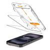 Protector de pantalla de cristal templado Tech-Protect Quick Set+ para Apple iPhone 15 / 16, negro (2 uds.)