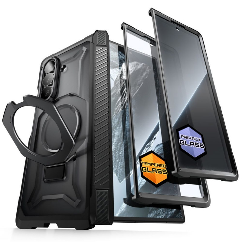 Funda Supcase UB Grip Mag MagSafe para Samsung Galaxy Z Fold 8 con cristal templado y cristal de privacidad, negra