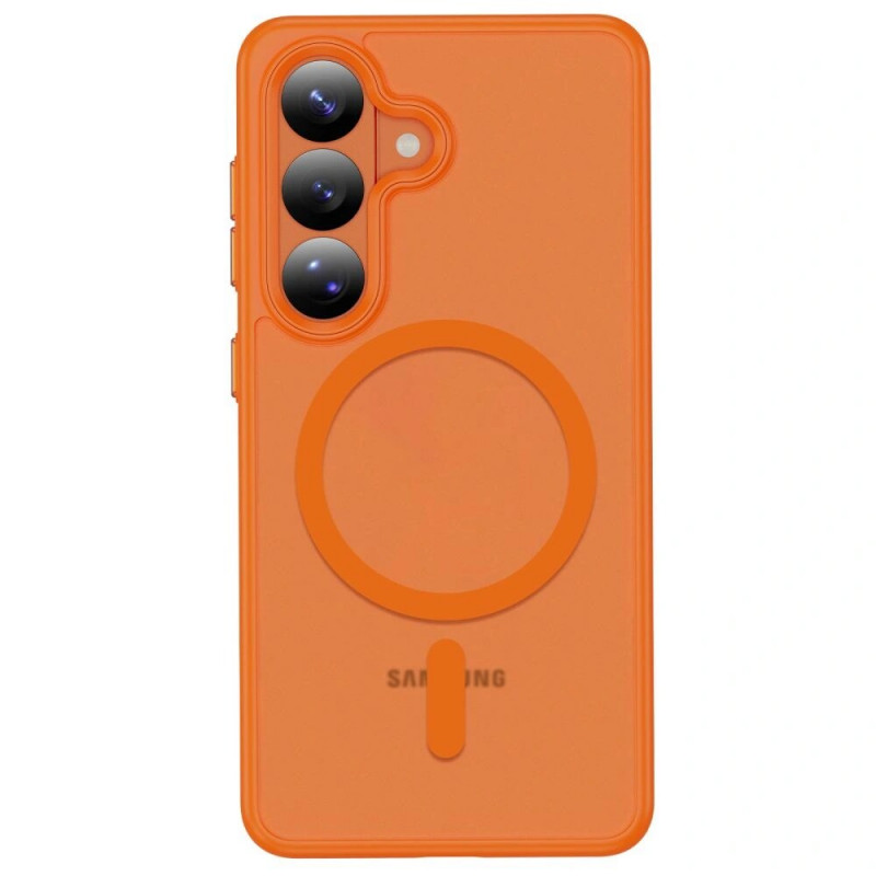 Funda MagSafe Tech-Protect Magmat para Samsung Galaxy S26, naranja mate