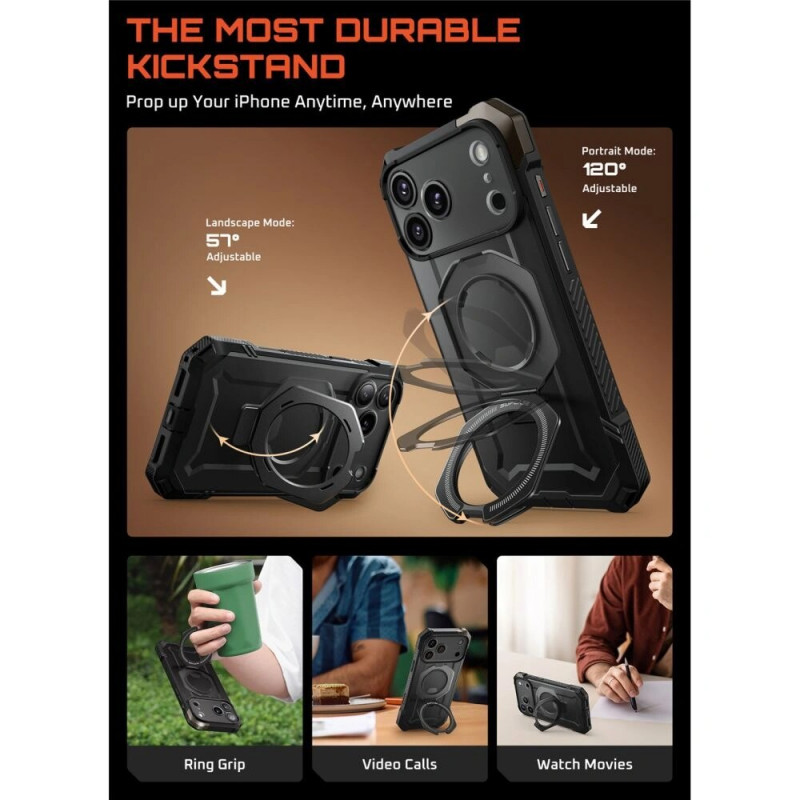 Funda MagSafe Supcase Unicorn Beetle Grip Mag para Apple iPhone 17 Pro Max, negra