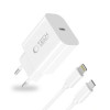 Cargador de pared Tech-Protect NC20W USB-C de 1 puerto PD 20W con cable Lightning, blanco, 100 cm