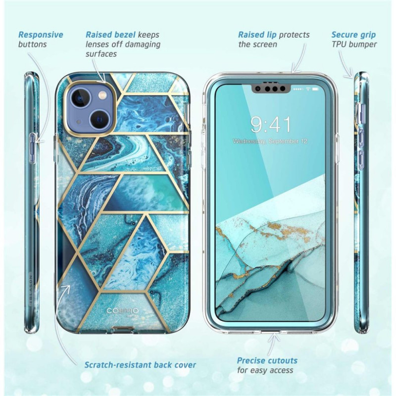 Funda Supcase Cosmo para Apple iPhone 14 Plus / 15 Plus, azul océano