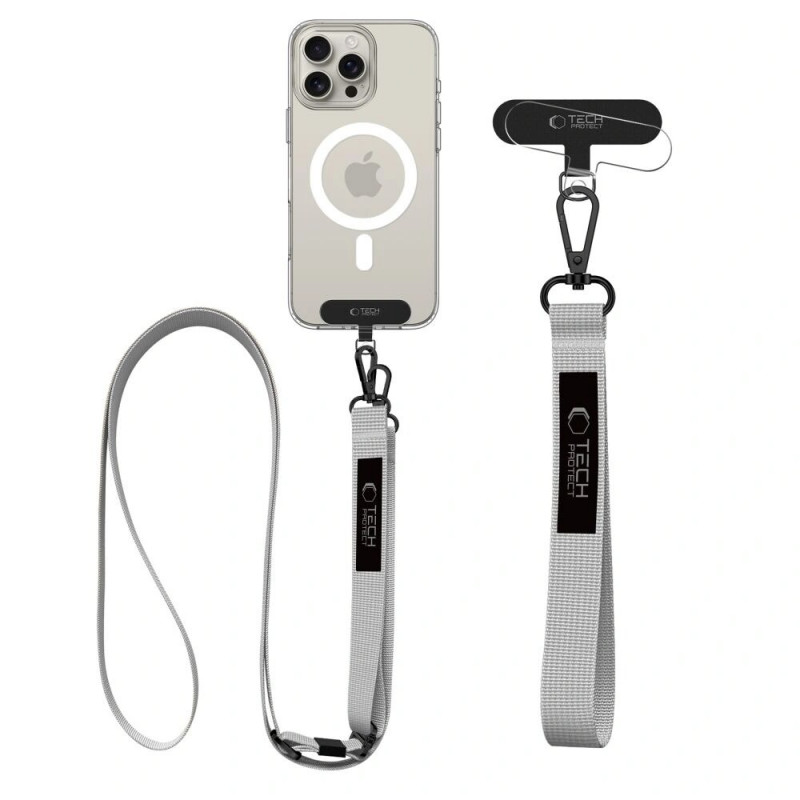 Conjunto de cordón para teléfono Tech-Protect C6S Rope Crossbody Crayon Grey