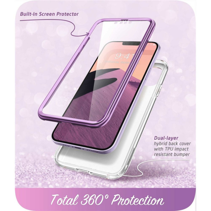 Funda Supcase Cosmo para Apple iPhone 14 Plus / 15 Plus, morado mármol