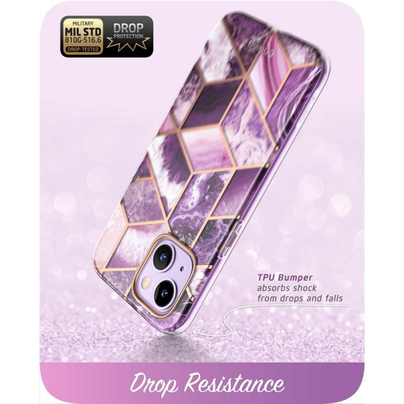 Funda Supcase Cosmo para Apple iPhone 14 Plus / 15 Plus, morado mármol
