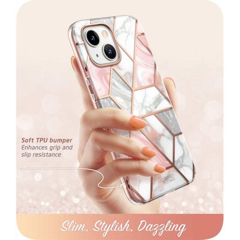 Funda Supcase Cosmo para Apple iPhone 14 Plus / 15 Plus, rosa mármol