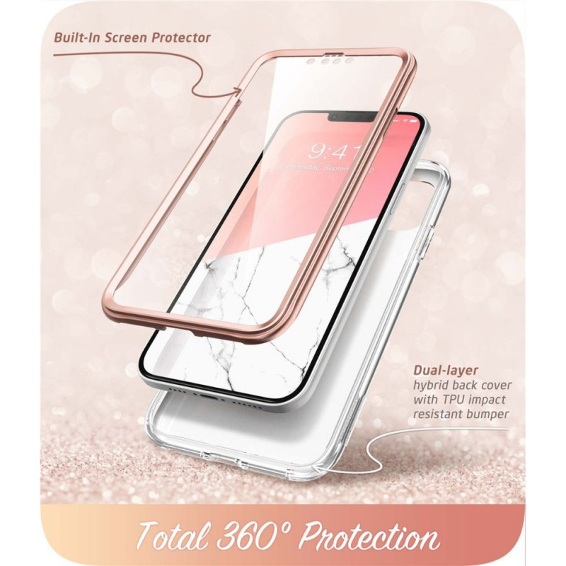 Funda Supcase Cosmo para Apple iPhone 14 Plus / 15 Plus, rosa mármol