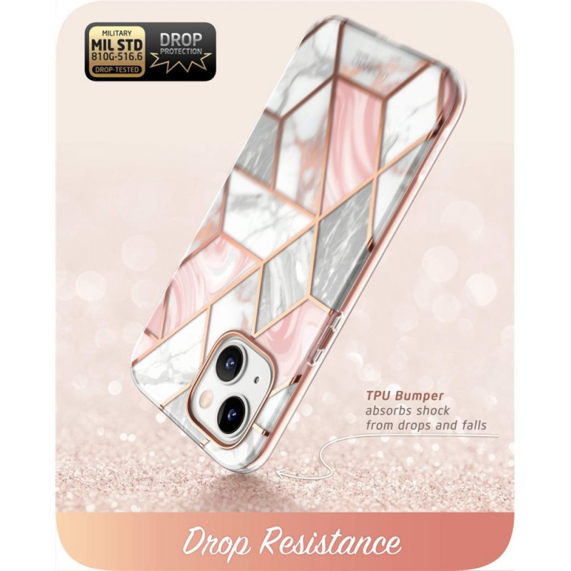 Funda Supcase Cosmo para Apple iPhone 14 Plus / 15 Plus, rosa mármol