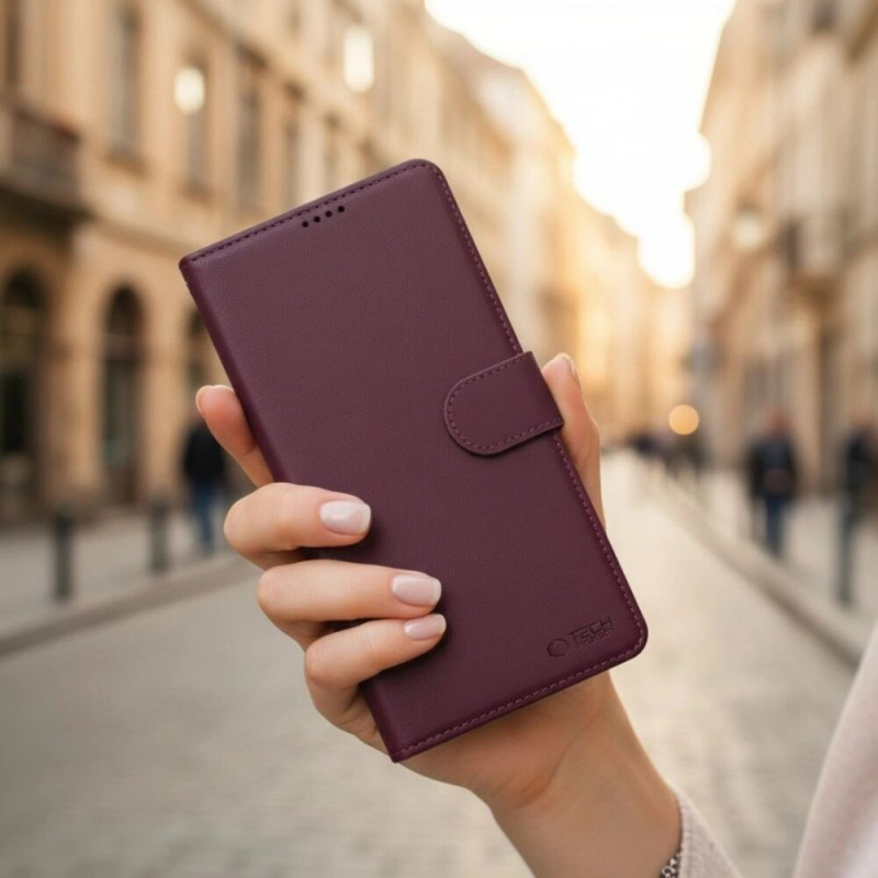 Funda cartera Tech-Protect para Samsung Galaxy A57 5G, burdeos