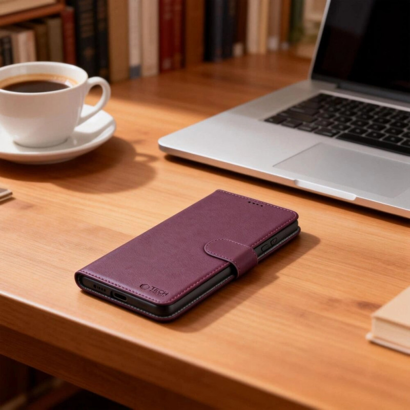 Funda cartera Tech-Protect para Samsung Galaxy A57 5G, burdeos