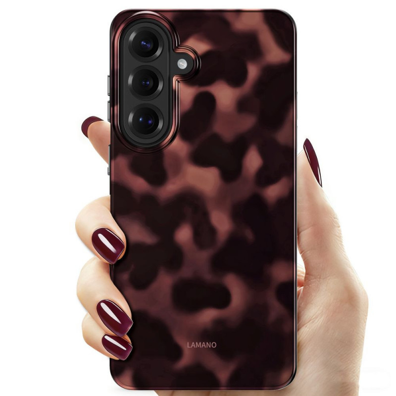 Funda Tech-Protect Lamano MagSafe para Samsung Galaxy A57 5G, negra y marrón