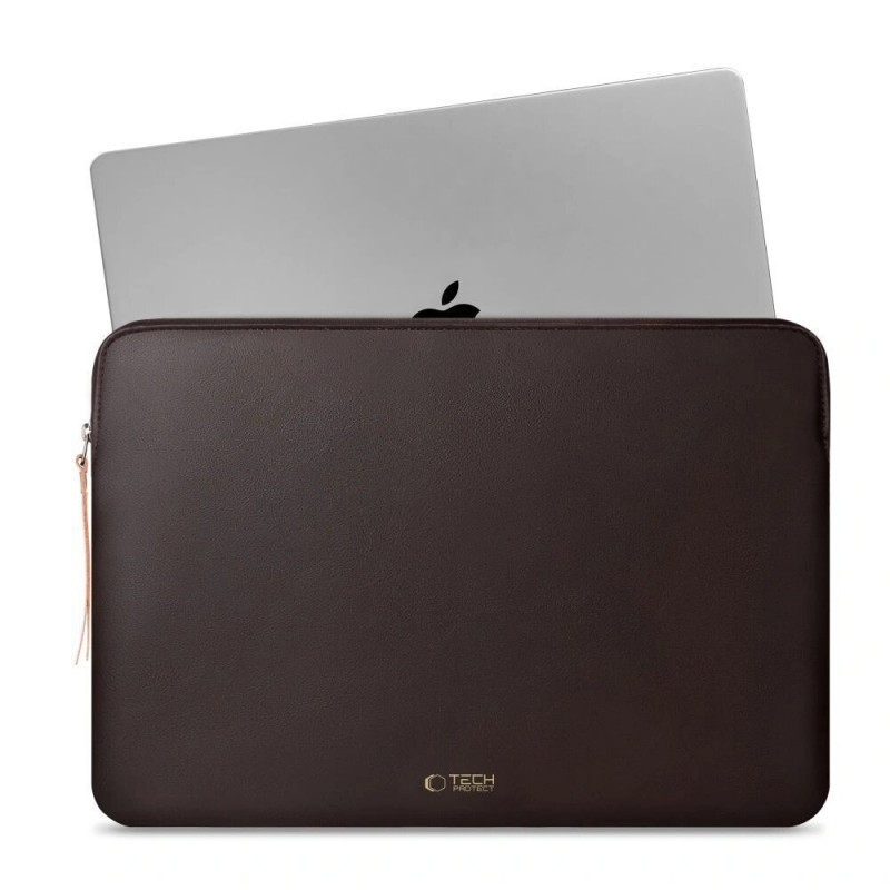 Funda de forro polar para portátil Tech-Protect Fleece 13-14", Chocolate (marrón)