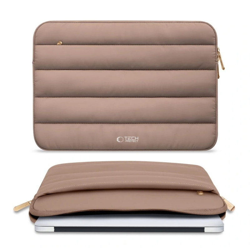 Funda para portátil Tech-Protect Fluffy 13-14", Walnut (marrón)