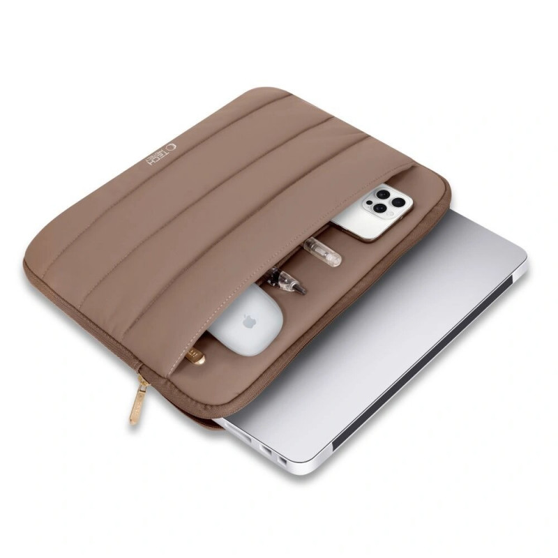 Funda para portátil Tech-Protect Fluffy 13-14", Walnut (marrón)