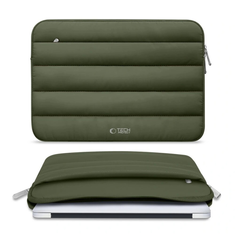 Funda para portátil Tech-Protect Fluffy 15-16" verde militar