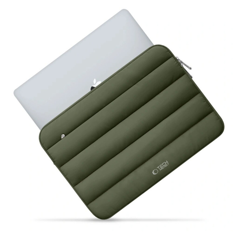 Funda para portátil Tech-Protect Fluffy 13-14" verde militar