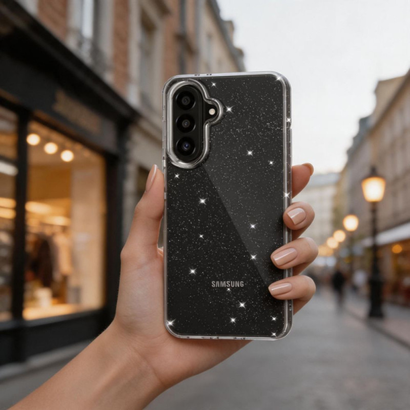 Funda Tech-Protect FlexAir para Samsung Galaxy A27 5G, con purpurina