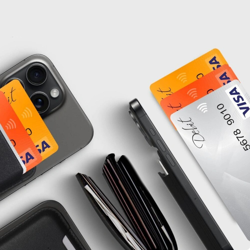 Soporte universal magnético para tarjetas o documentos Tech-Protect MagWallet MagSafe, negro