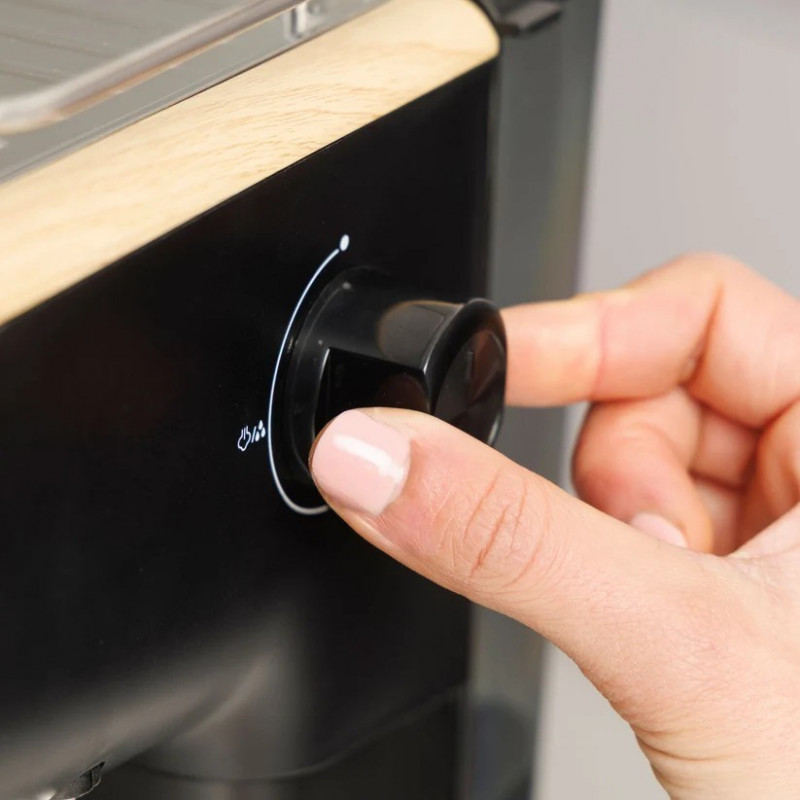 Máquina de espresso de pistón de madera Taurus Onyx Moka 1050 W 20 bar, madera/negro/plata