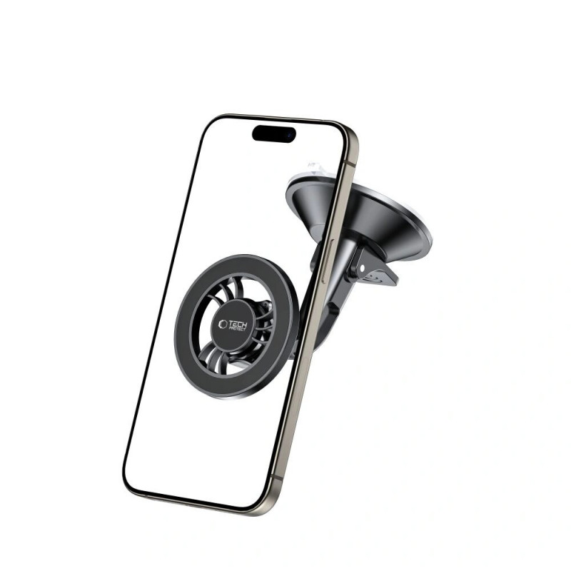 Soporte magnético corto para coche con MagSafe para salpicadero Tech-Protect N56 THP3904, Negro