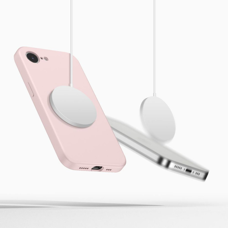 Funda Tech-Protect Silicone MagSafe para Apple iPhone 16e / 17e, rosa perla