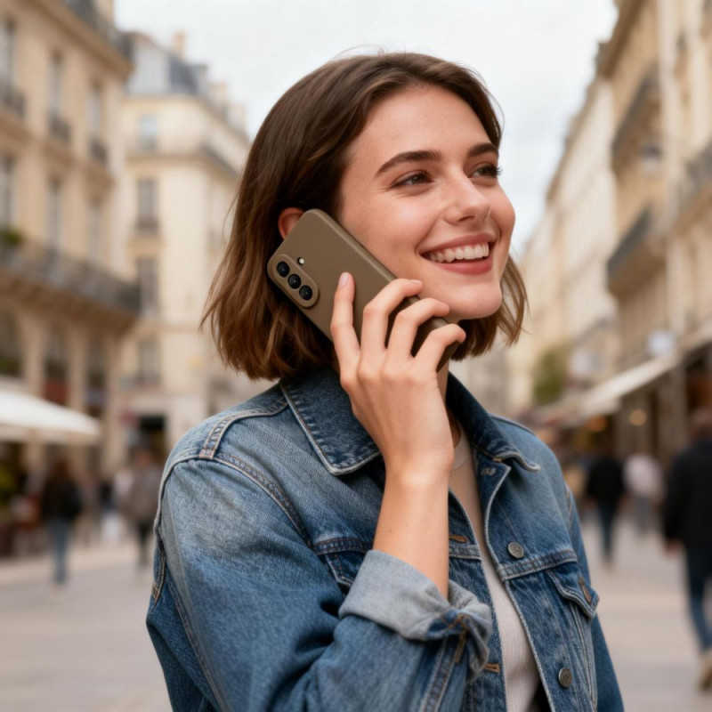 Funda de silicona Tech-Protect Icon para Samsung Galaxy A27 5G, marrón