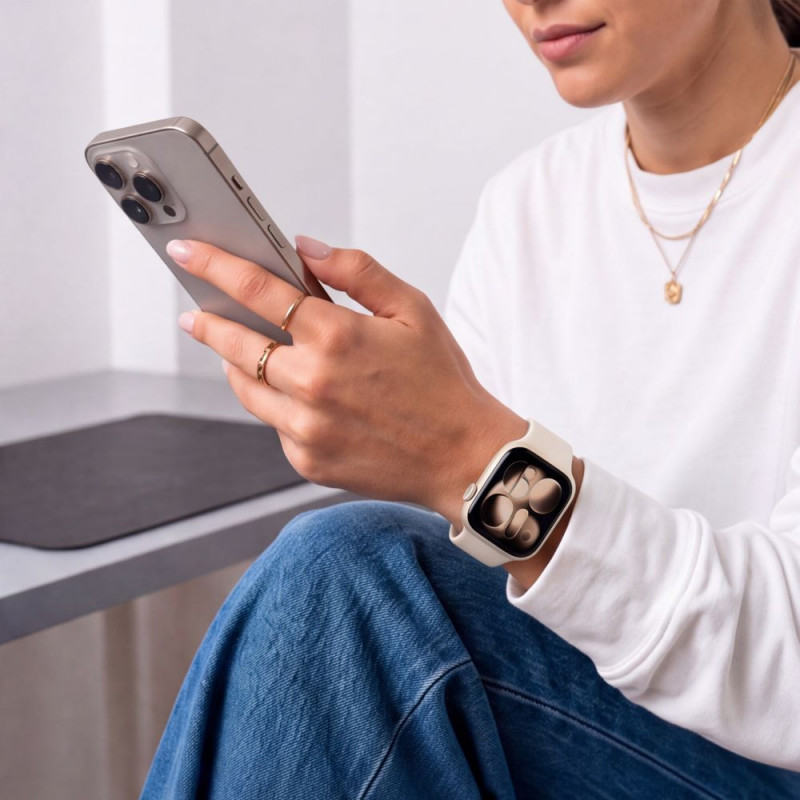 Correa de silicona Tech-Protect para Apple Watch 8 / 9 / 10 / 11 / 12 / SE / Ultra 44/45/46/49 mm, Starlight