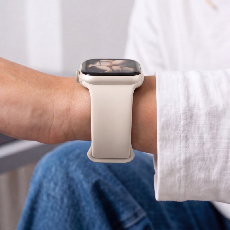 Correa de silicona Tech-Protect para Apple Watch 8 / 9 / 10 / 11 / 12 / SE / Ultra 44/45/46/49 mm, Starlight