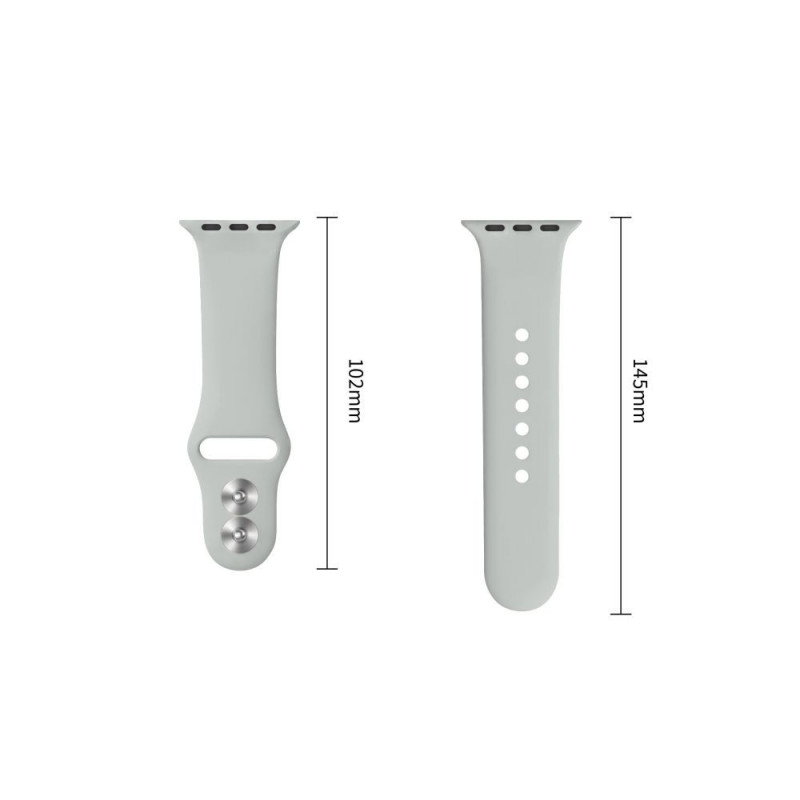 Correa de silicona Tech-Protect para Apple Watch 8 / 9 / 10 / 11 / 12 / SE / Ultra 44/45/46/49 mm, gris lunar